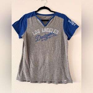 Majestic Gray and Blue Dodgers Tee